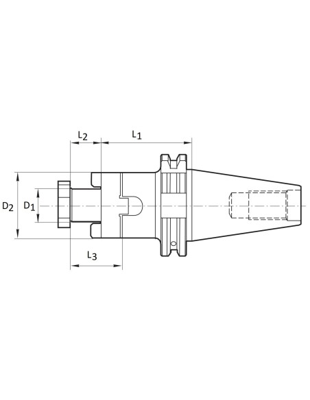 Portscula DIN 69871 AD, fixare freza cilindrica 22mm