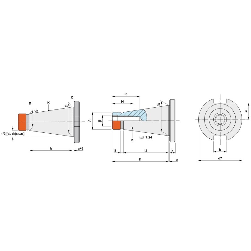 Portscula DIN 2080 pentru freza cilindrica 40 mm