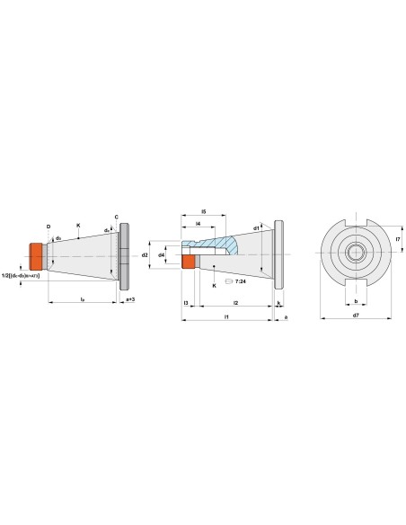 Portscula DIN 2080 pentru freza cilindrica 40 mm