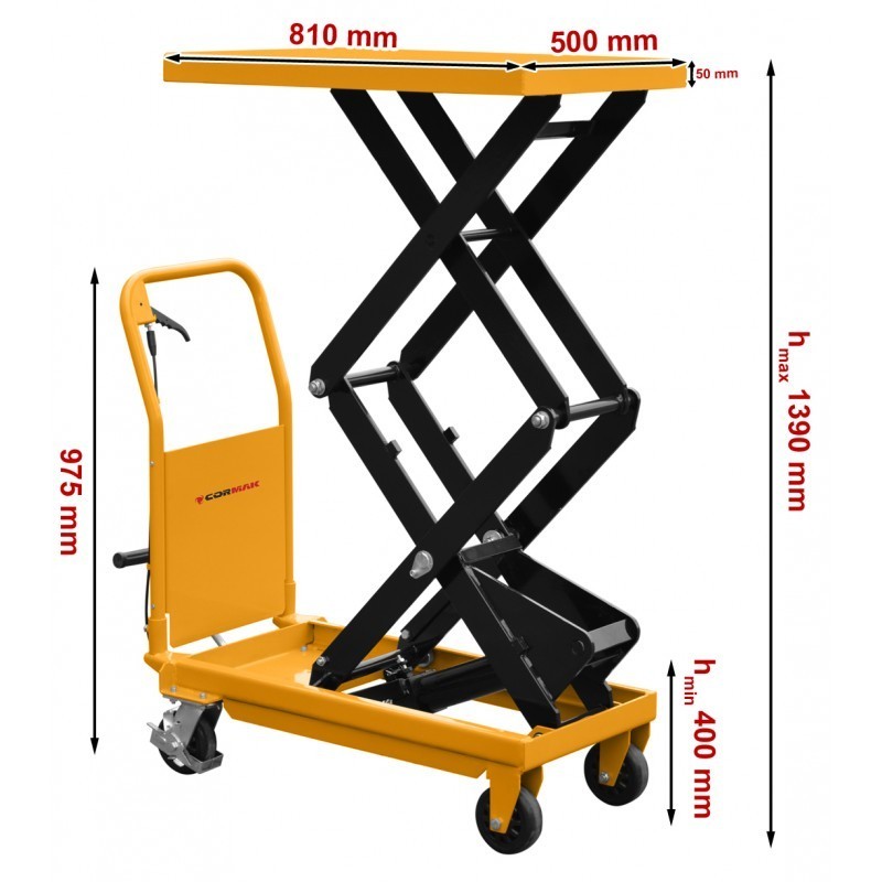 Masa cu lift hidraulica Cormak TA3510, capacitate 350 kg