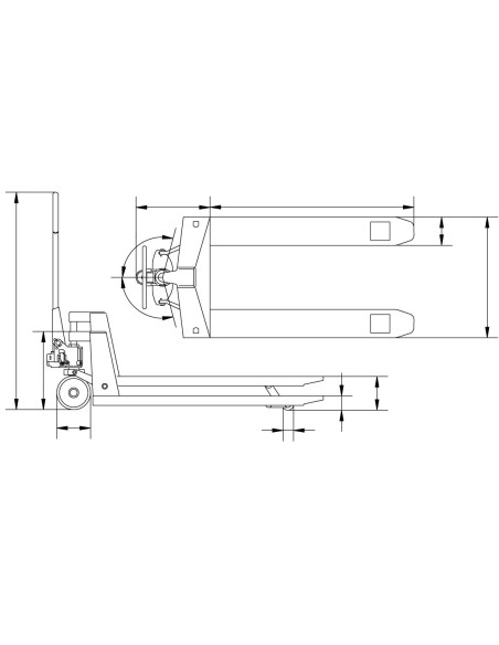 Transpalet manual Unicraft PHW 2507, ideal spatii restranse