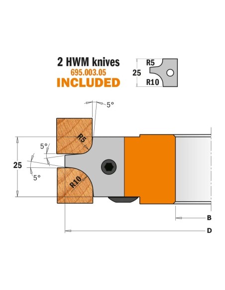 Cap frezare 113x31 Z2, versatil pentru profile complexe