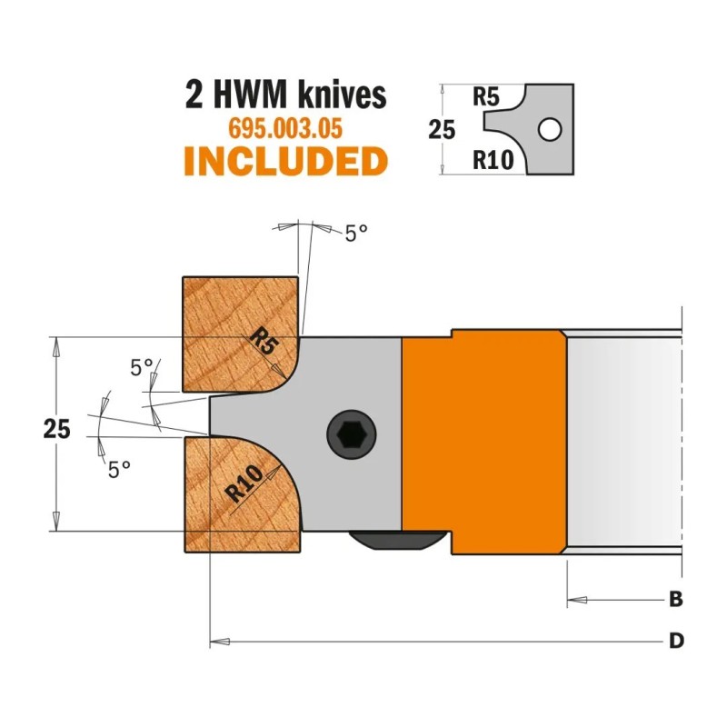 Cap frezare CMT 113x35 Z2, ideal pentru lemn masiv