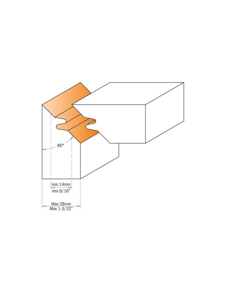 Freza industriala 45° pentru imbinat lemn precis