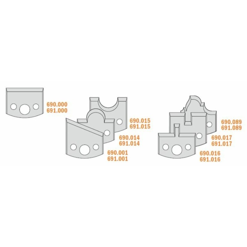 Set cap frezare aluminiu cu limitator si 7 placute