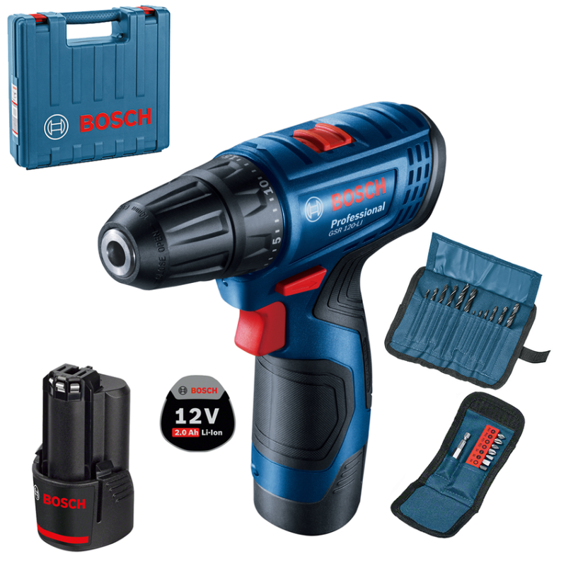 Bosch GSR 120-LI, masina de gaurit cu valiza