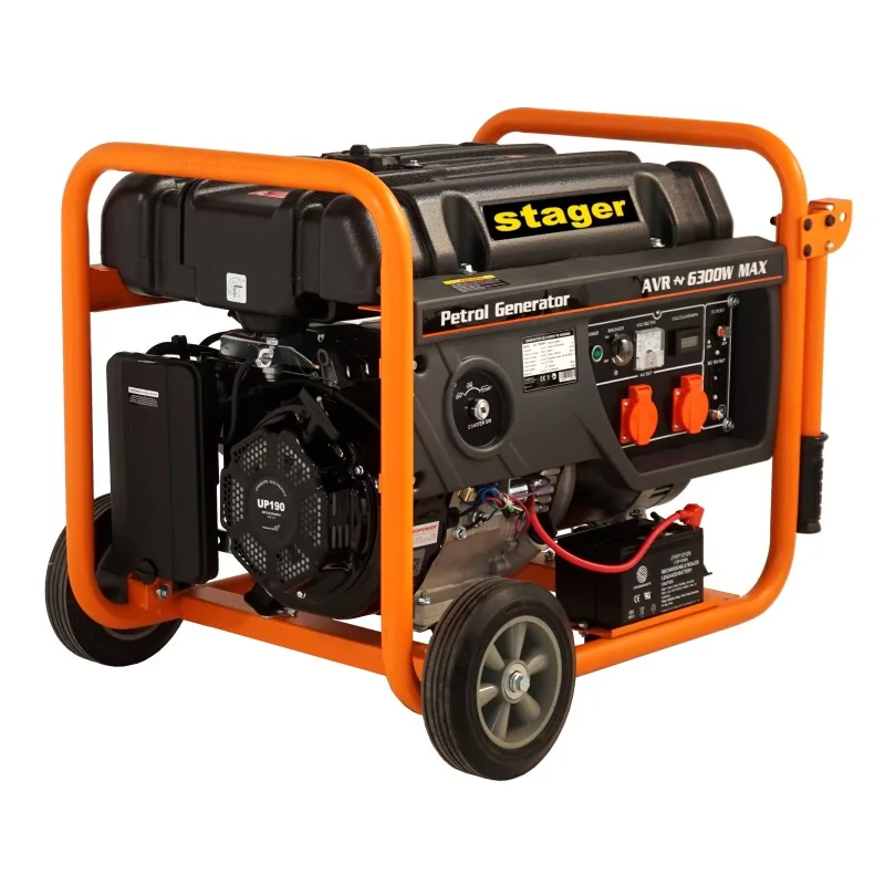 Stager GG 7300EW Generator open-frame 6.3kW, monofazat, benzina, pornire electrica STAGER - 1