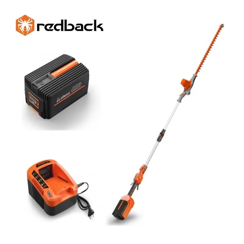 Redback Pachet E920D+EP40+EC20 Trimmer de gard viu extensibil 40V, 2400mm, 520mm, acumulator 40V/4Ah, incarcator 40V/2A REDBACK 