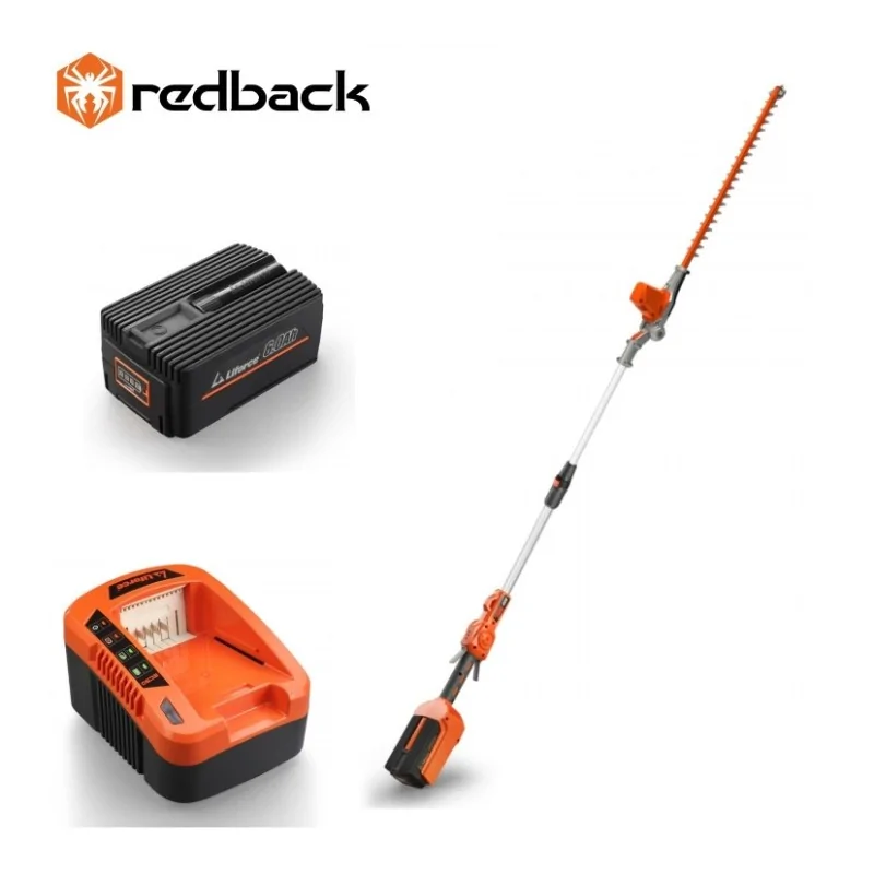 Redback Pachet E920D+EP60+EC50 Trimmer de gard viu extensibil 40V, 2400mm, 520mm, acumulator 40V/6Ah, incarcator 40V/5A REDBACK 