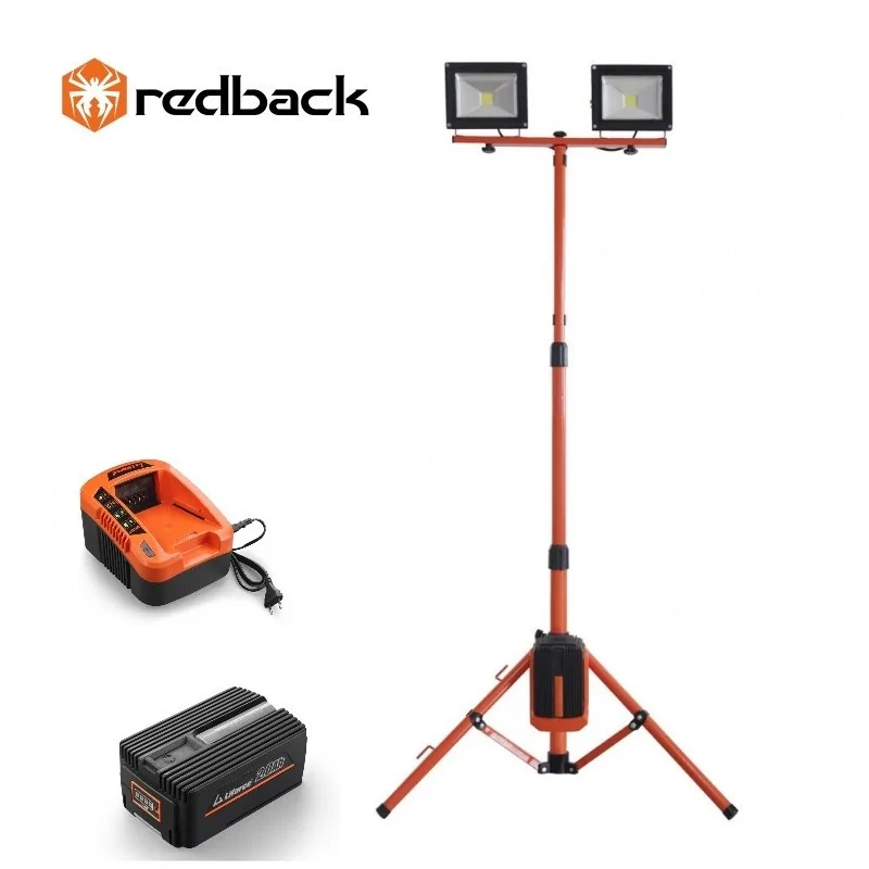 Redback Pachet ED40+EP20+EC20 Stand proiectoare LED, 2x20W, acumulator 40V/2Ah, incarcator 40V/2A REDBACK - 1