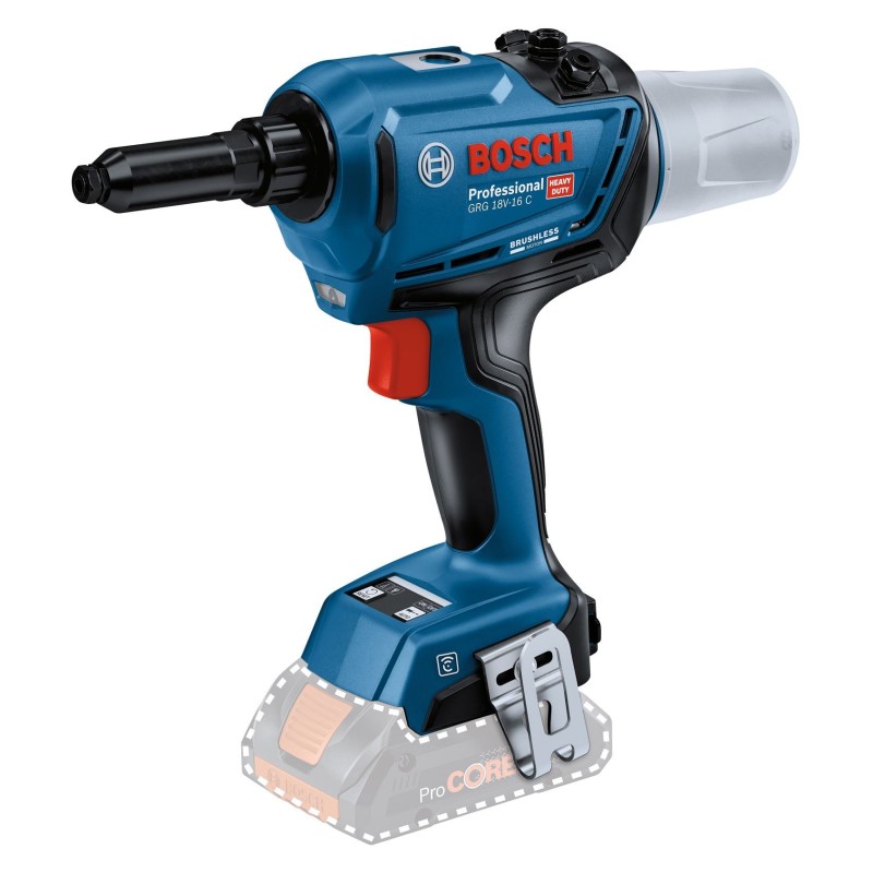 Nituitor versatil Bosch GRG 18V-16 C pentru nituire precisa