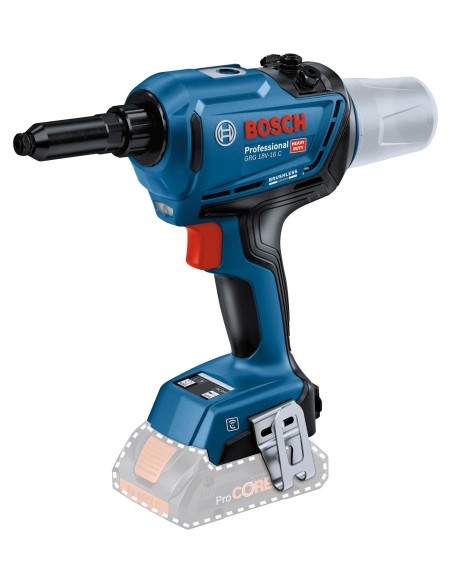 Nituitor versatil Bosch GRG 18V-16 C pentru nituire precisa