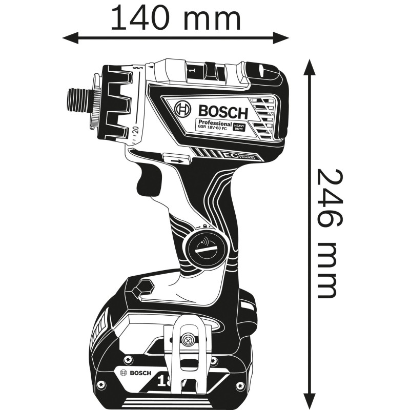 Bosch GSR 18V-60 FC, masina de gaurit 60Nm