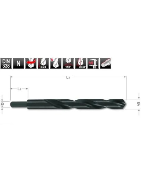 Burghiu metalic 13.5 mm cu coada redusa, ideal pentru otel