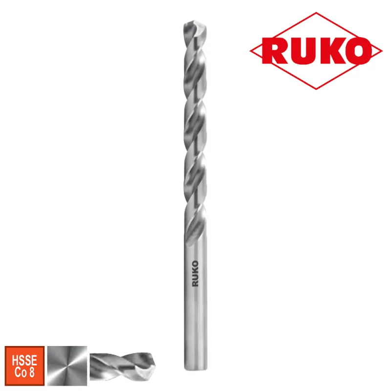 Burghiu elicoidal, DIN 338, VA, HSSE-Co8, diametru 1,1 mm, gaurire 14 mm RUKO Germania - 1