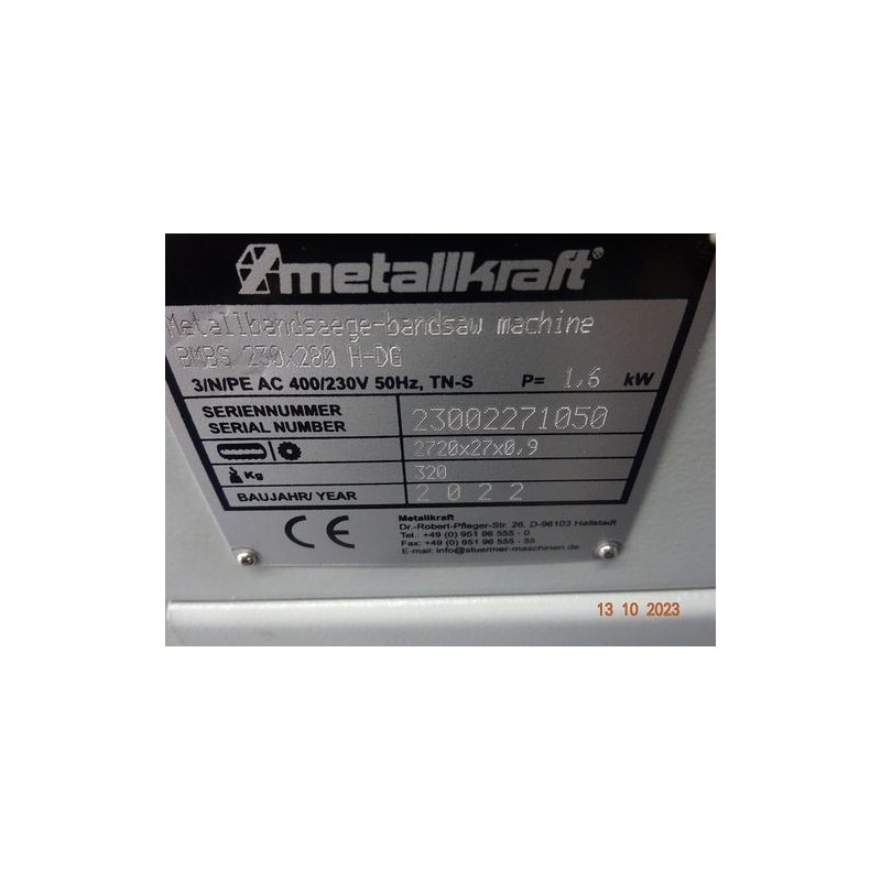 METALLKRAFT BMBS 230 x 280 H-DG Metallbandsäge