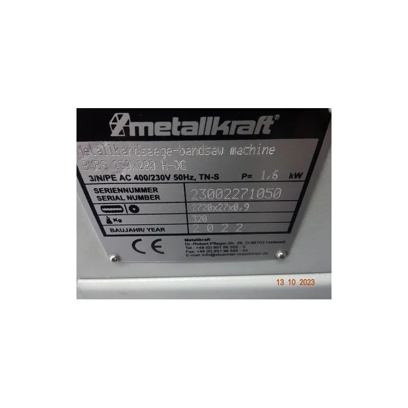 METALLKRAFT BMBS 230 x 280 H-DG Fierastrau cu banda de metal - 1